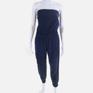 Alex Lane Royal Blue Strapless Silk Jumpsuit